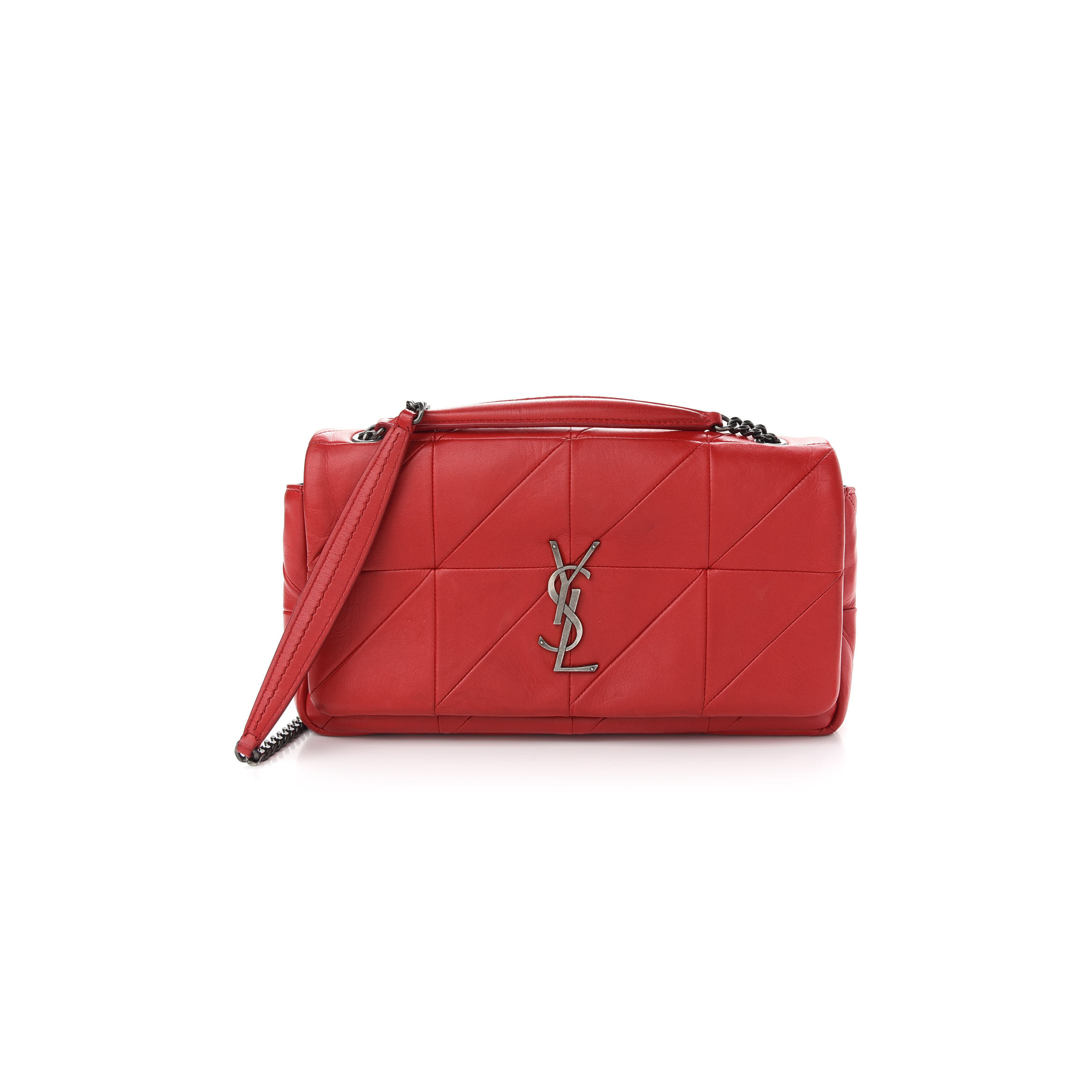 YSL JAMIE 4.3 SHOULDER BAG QUILTED LEATHER RED 918257 (25*15*7.5cm)